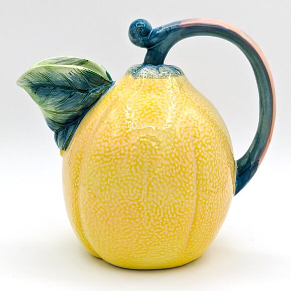 The Haldon Group Vintage Lemon Shaped Lemonade Pitcher Studio Pottery Signed '81 - Picture 5 of 12